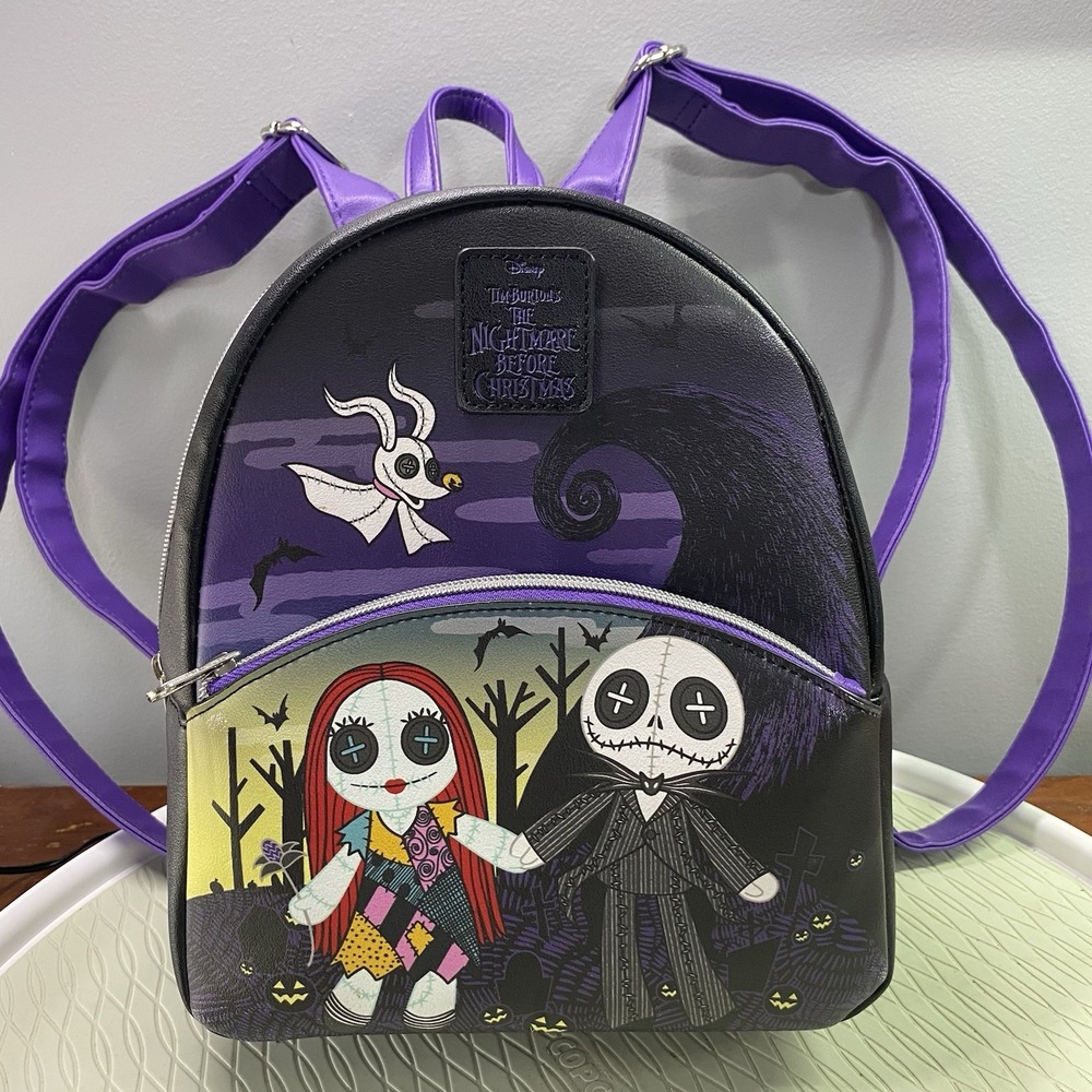 Loungefly Disney The Nightmare Before Christmas Jack& SallyDoll Backpack‎ NWOT